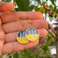 Сережки Слава нації. Герб України Тризуб. Колір золото